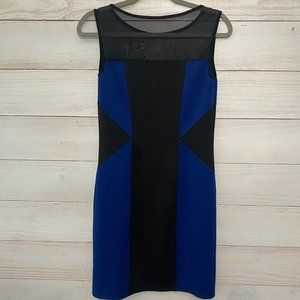 En Focus Studio women's size 8 blue and black mesh and fabric style dress
